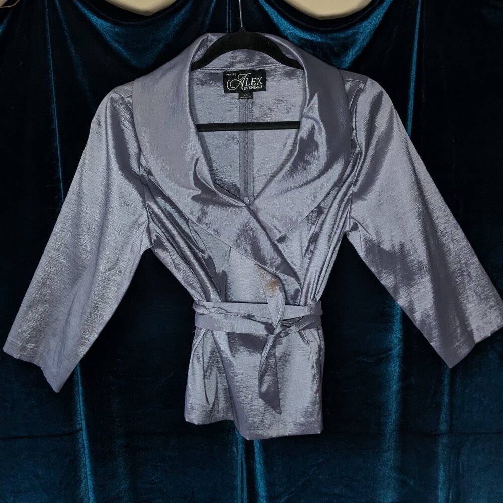 Blue Evening Wrap Blouse